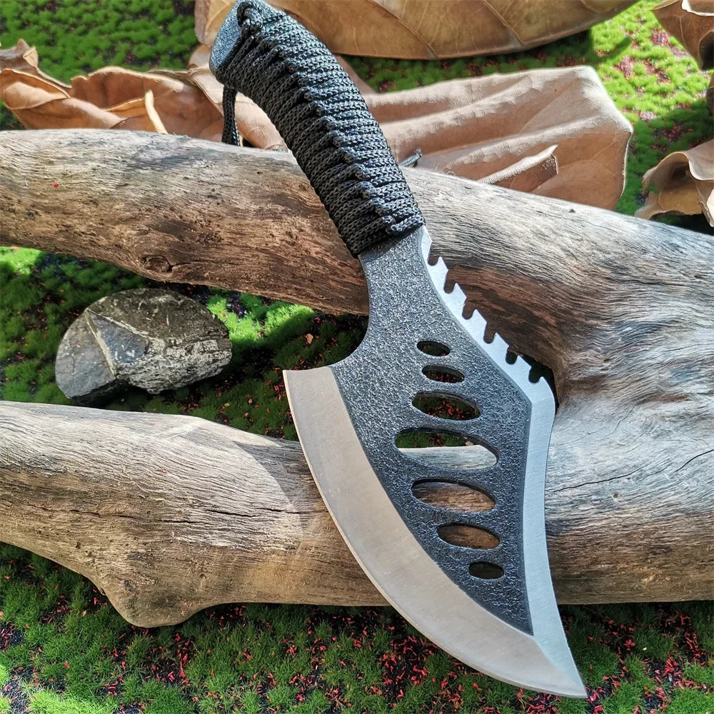 Stainless Steel Camping Tomahawk with Paracord Handle and Sheath
