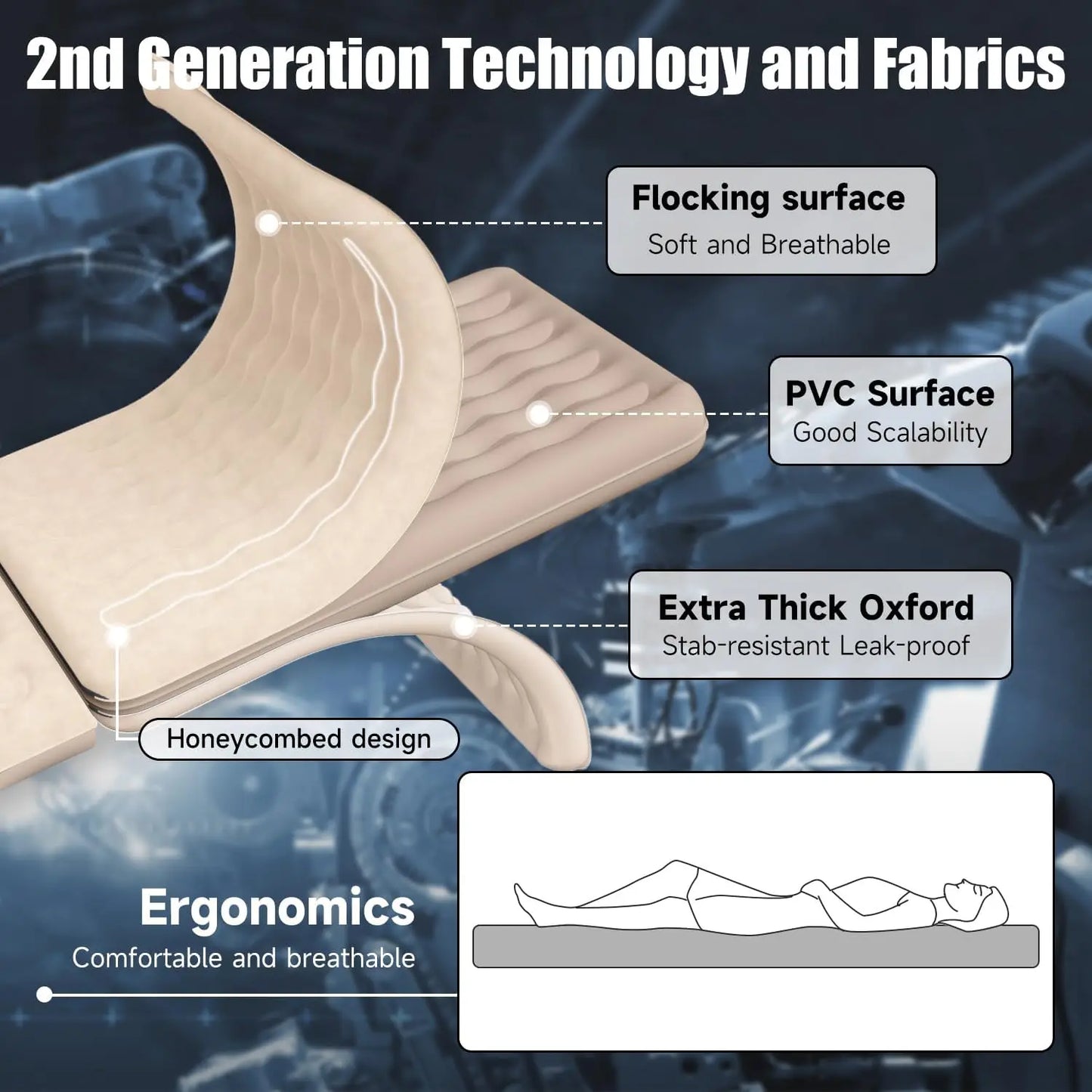 Inflatable SUV and Truck Air Mattress with 2 Pillows