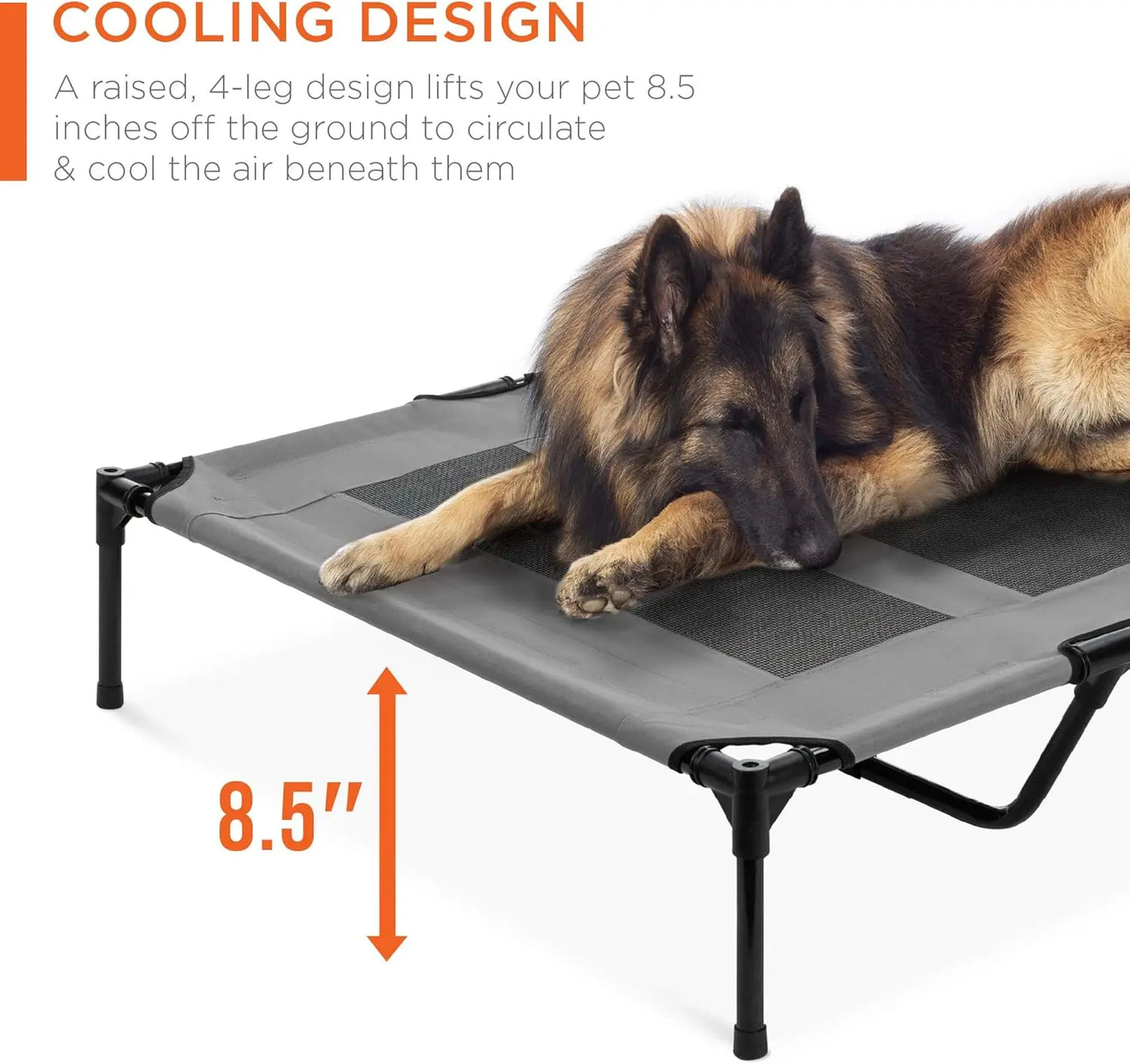 48in Elevated Cooling Dog Bed with Canopy Shade and Carrying Bag