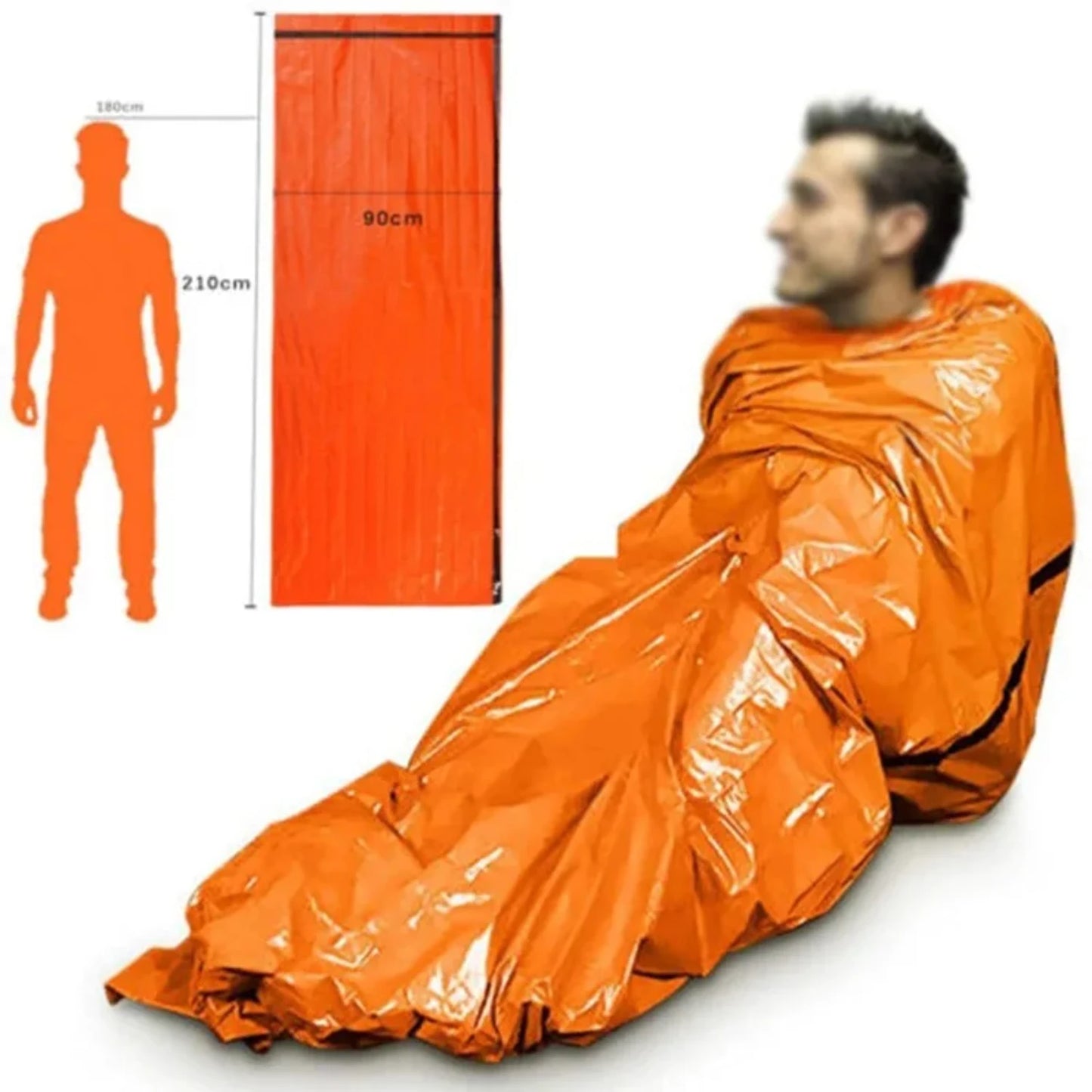 Portable Waterproof Emergency Survival Bivy Sack Thermal Mylar Blanket