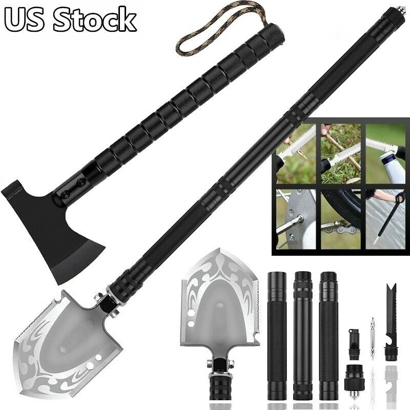 Multifunctional Shovel Ax Set Survival Kit Folding Tactical Hatchet Spade Tomahawk Portable Outdoor Camping