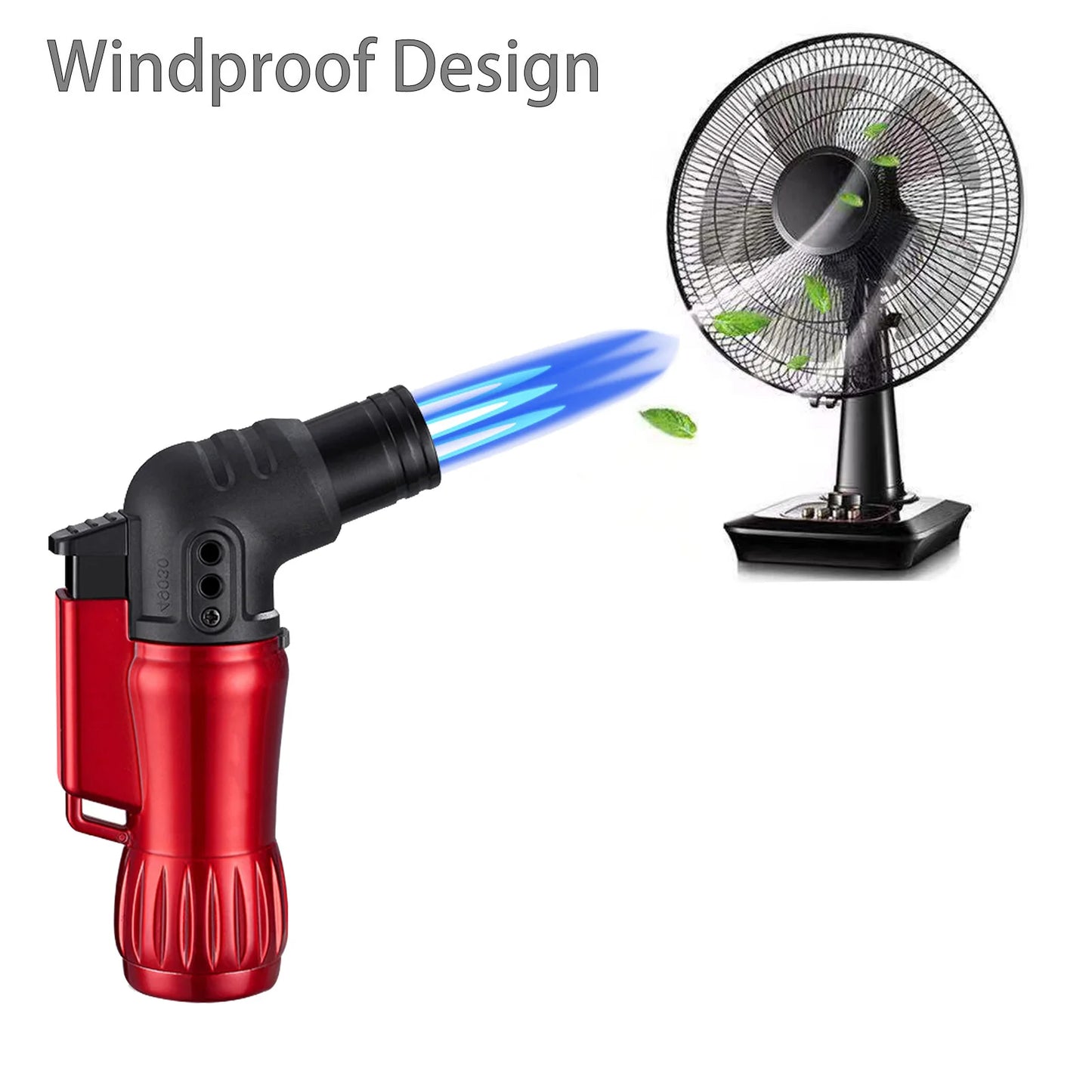 2pcs/Set Triple Jet Flame Torch Lighter Bend Head Design Refillable Butane Gas, Jet 3 Flame Windproof (Without Butane)