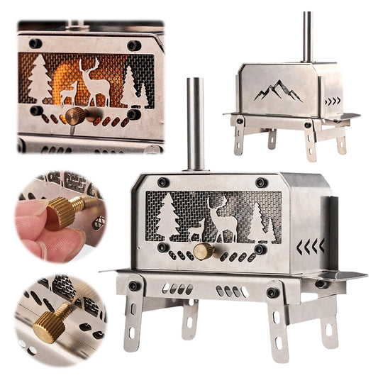 Portable Stainless Steel Camping Wood Stove