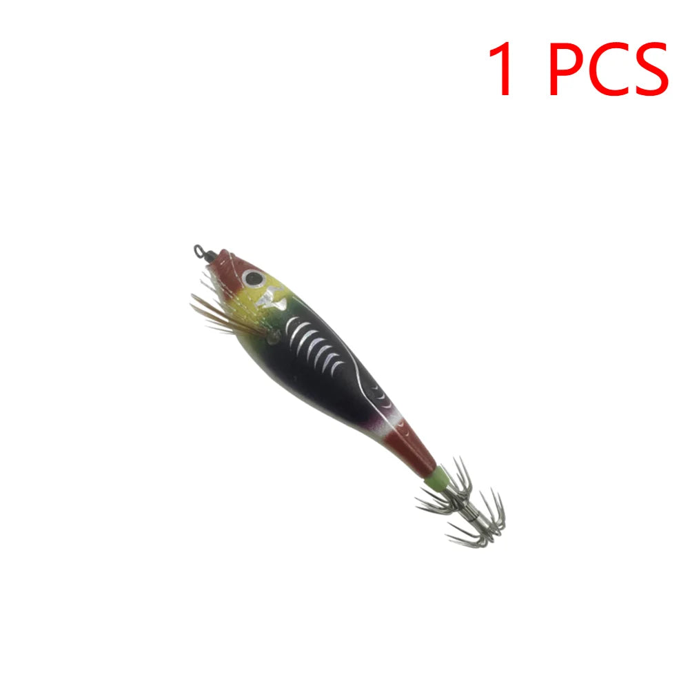Fluorescent Fishing Lure 110mm 10.5g Glow in the Dark Jigging Bait w/Built-In Bead & Squid Hook Artificial Tackle 1–3 Pieces