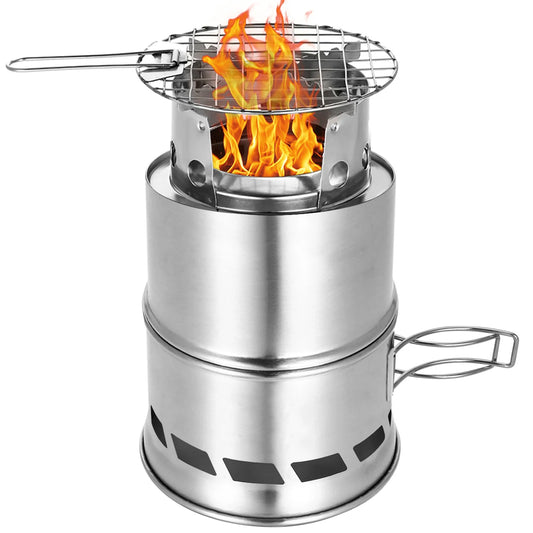 Portable Folding Windproof Wood Burning Stove for Camping & Backpacking