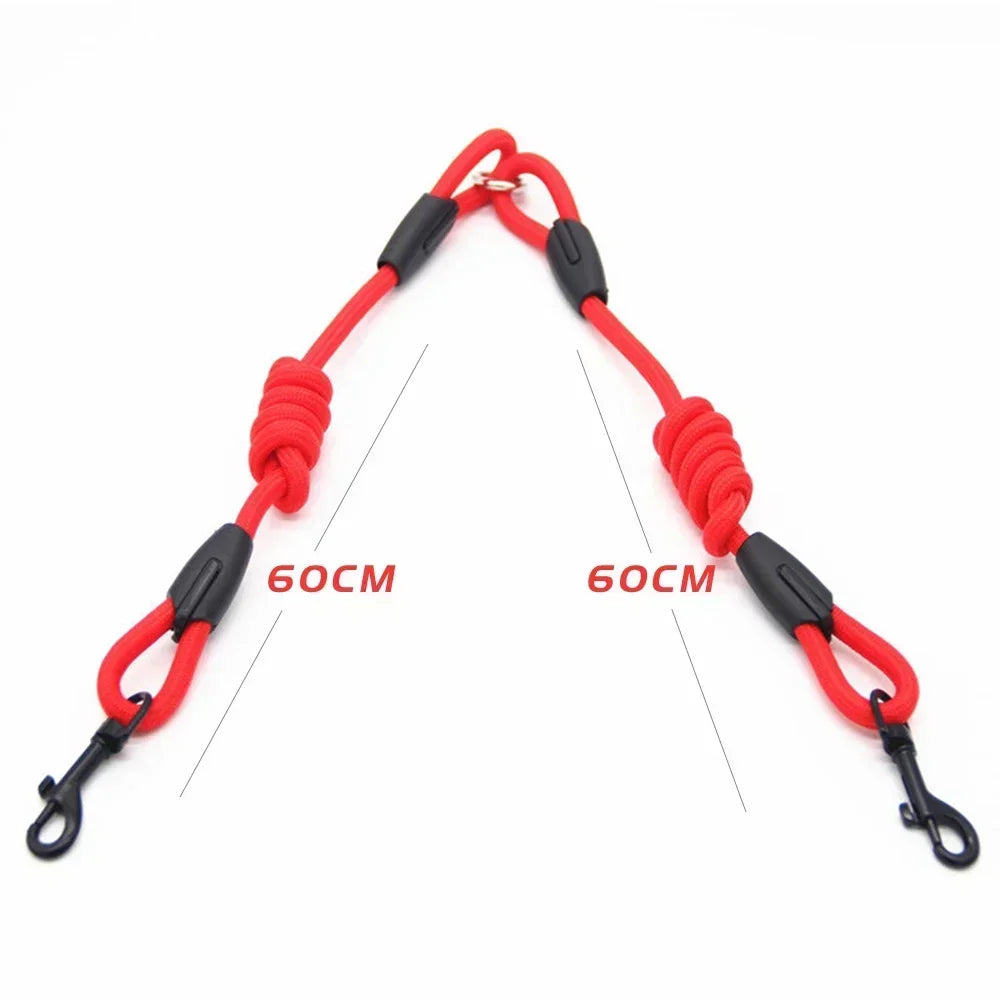 Double Dog Leash Coupler for Small Pets Nylon Twin Lead