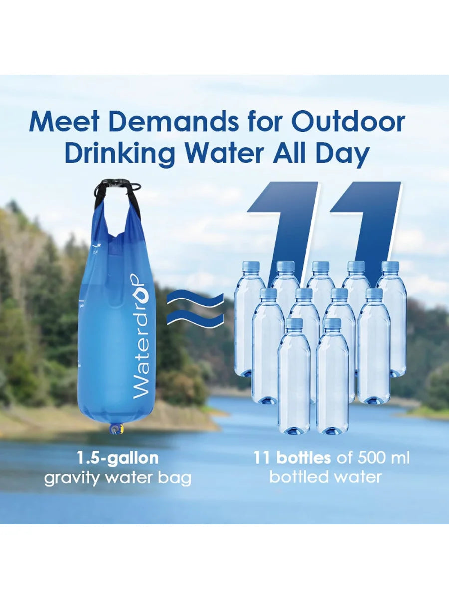 Gravity Water Bag for Camping and Emergency Use