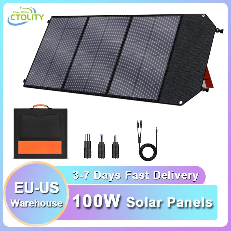 Foldable 100W Portable Solar Panel