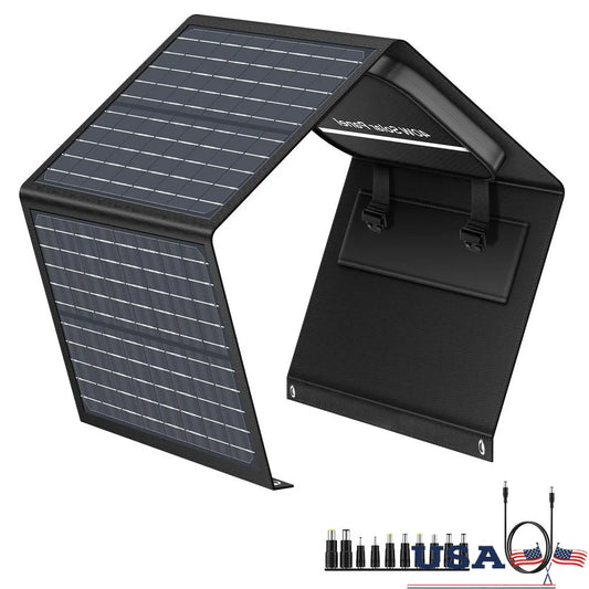 Portable 40W Solar Panel Charger with Multiple Output Ports for Camping & Outdoor Use