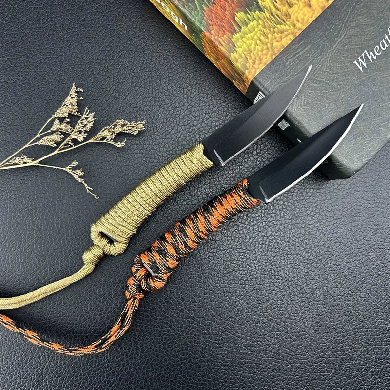Fixed Blade Survival Knife with Nylon Rope Handle