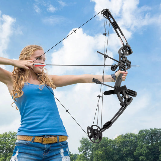 Compound Bow Recurve Bow w/ 12x Arrows Set Right Hand archery tool for Hunting, Training, or outdoor competition