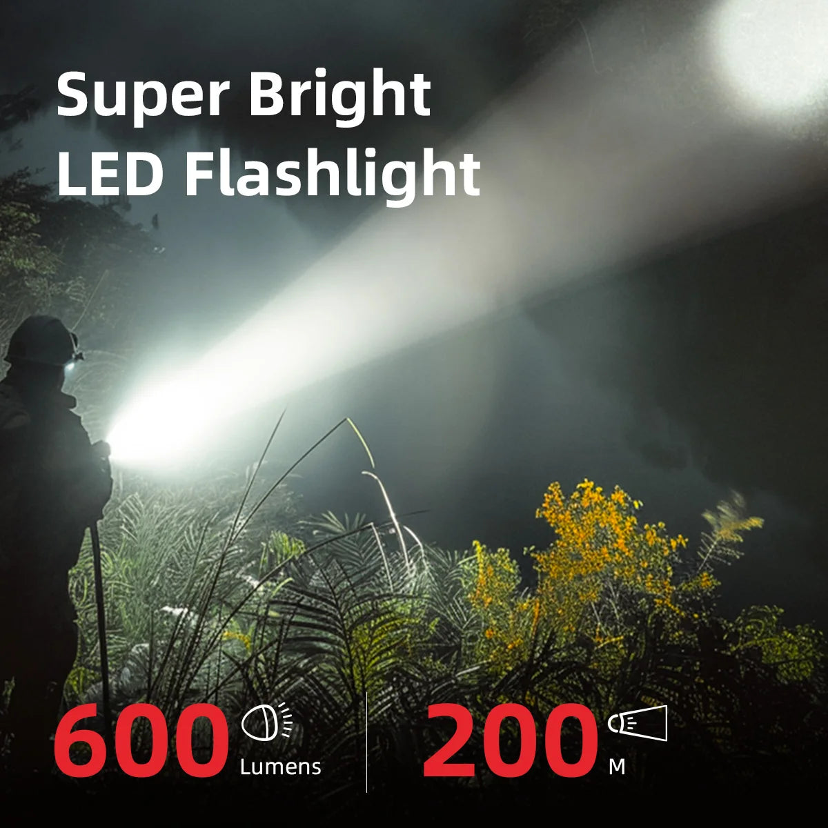 Hand Crank Solar Emergency LED Flashlight 6 Modes