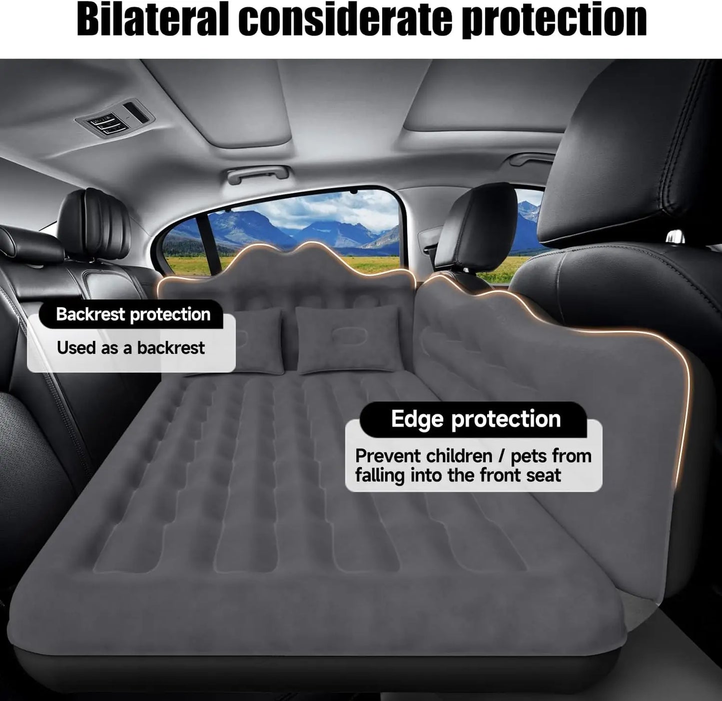 Inflatable SUV and Truck Air Mattress with 2 Pillows