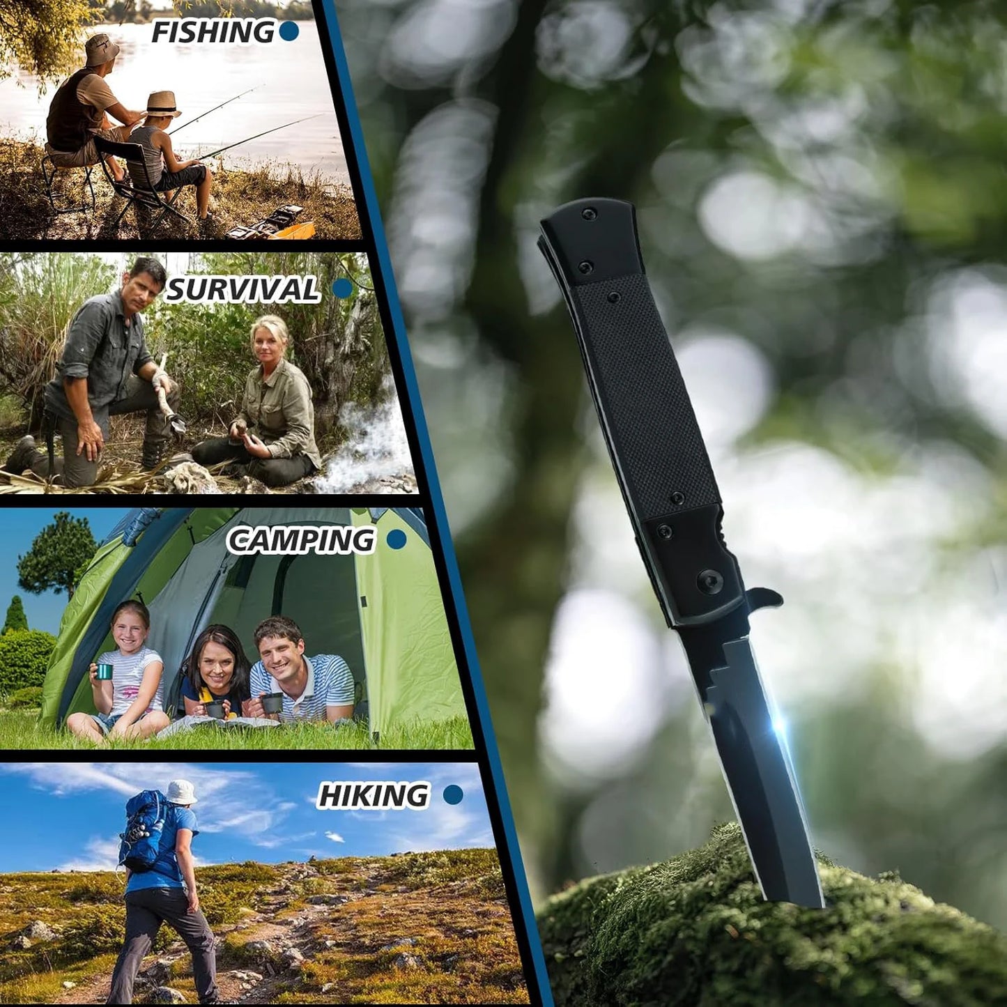 Folding Pocket Knife for Hunting and Survival