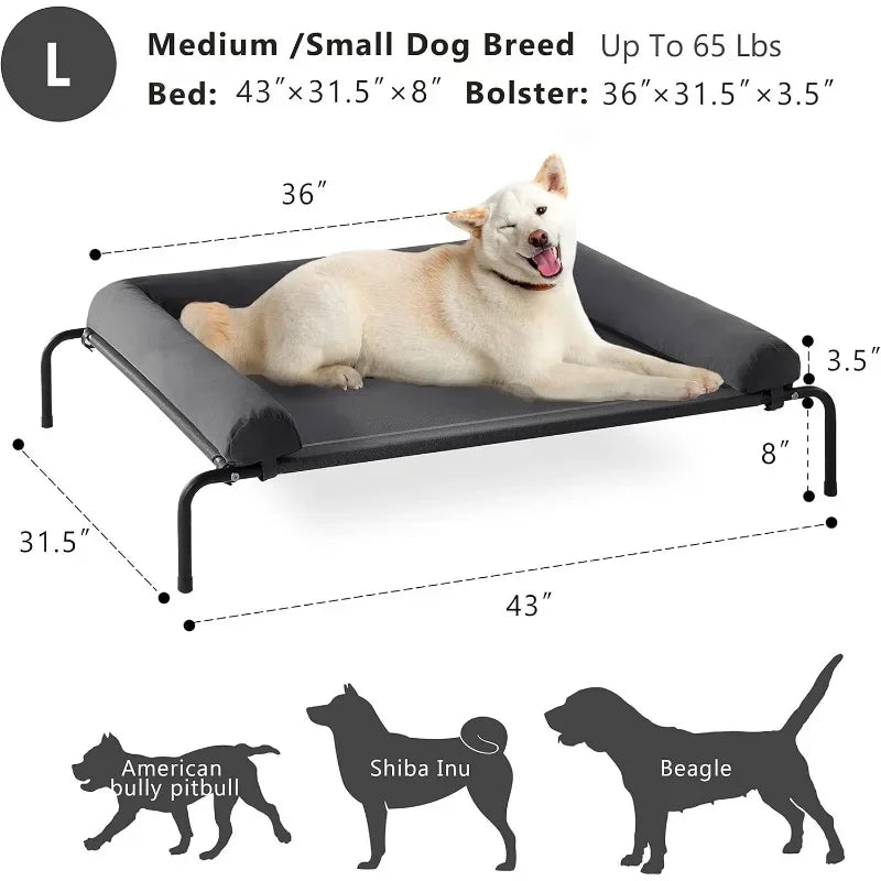 Cooling Elevated Dog Bed for Large Dogs