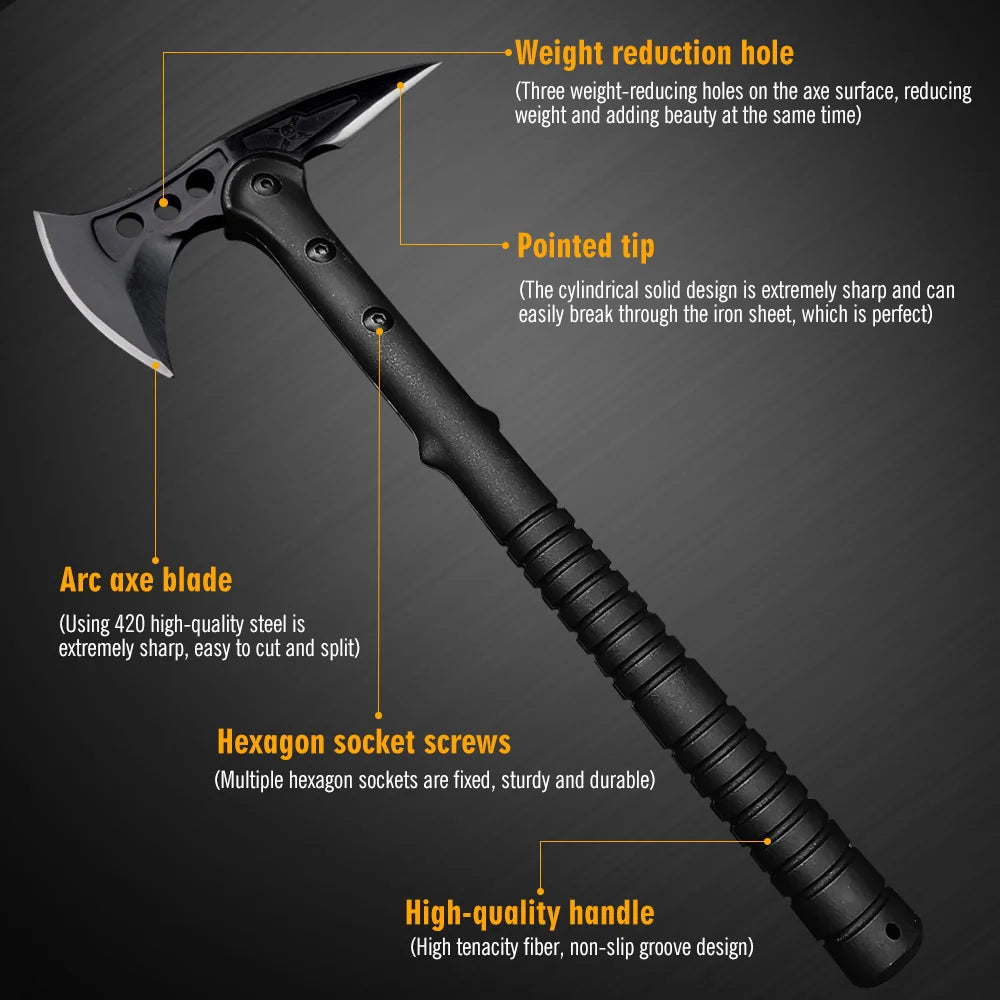 ABS Handle Outdoor Camping Survival Axe with Multi-Function Design