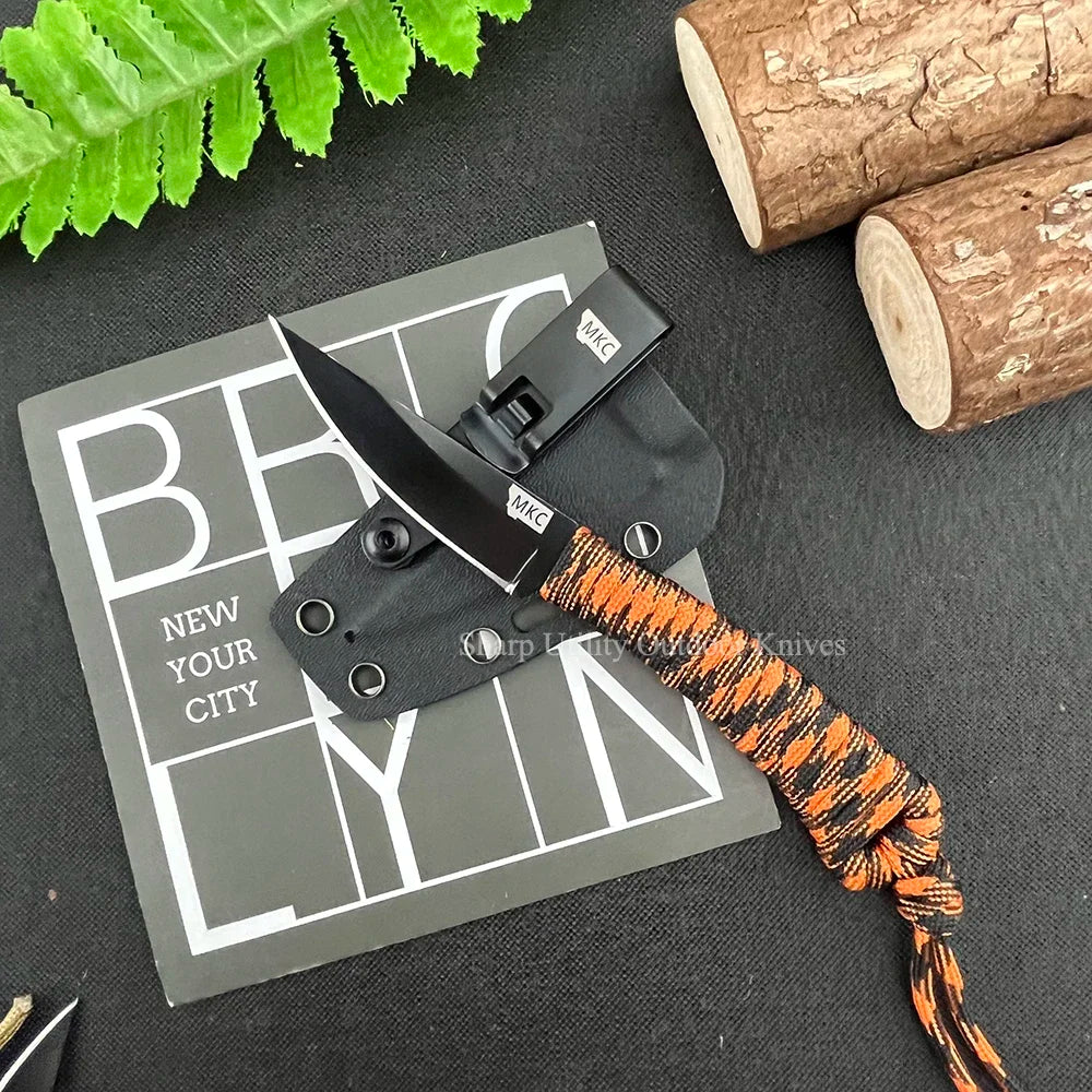 Compact Fixed Blade Knife with Sheath and Nylon Handle