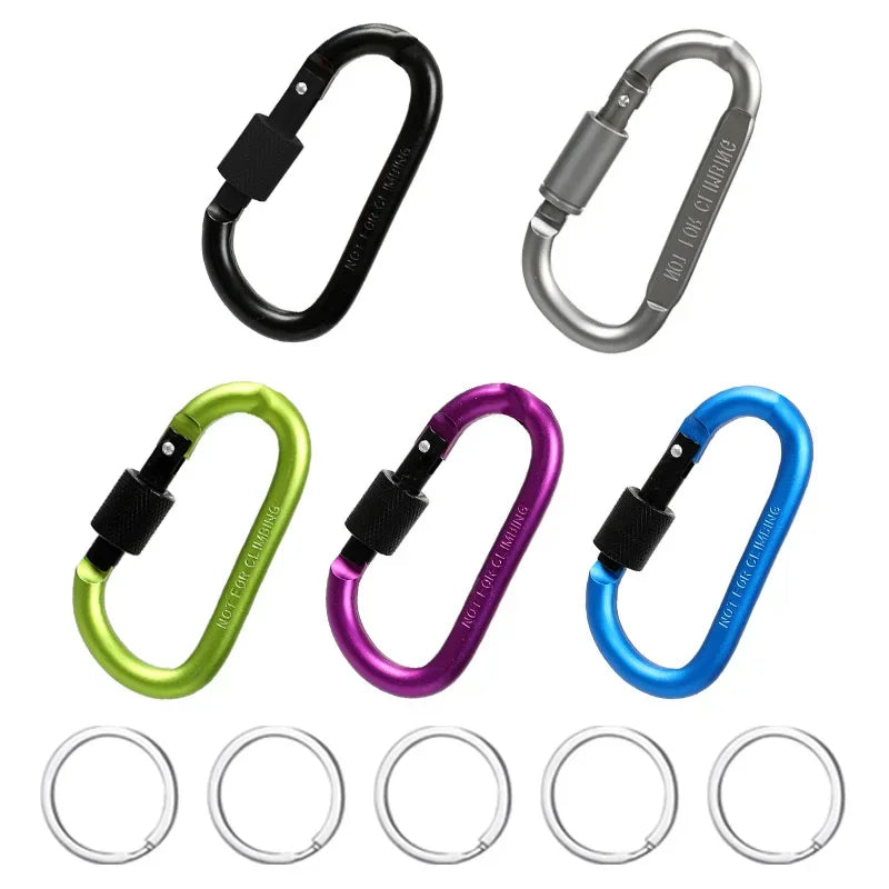 5PCS Aluminum Carabiner Clip Set for Camping, Hiking, and Keychains