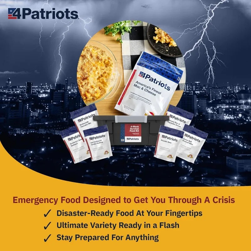 4-Week Emergency Food Supply Survival Kit, Perfect for Camping, Freeze Dried Preparedness Food, Designed to Last 25 Years