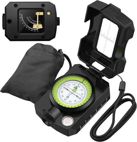 Waterproof Hiking Compass with Clinometer and Fluorescent Scale