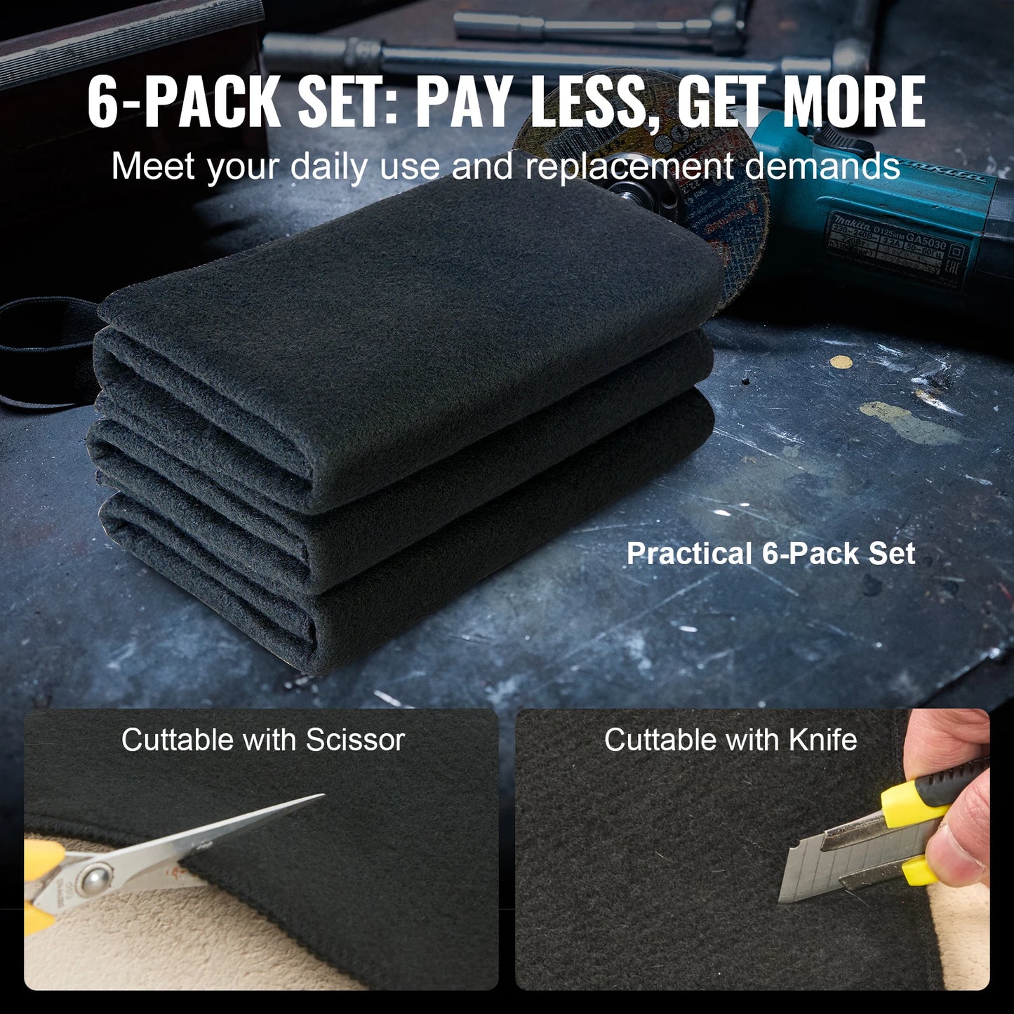 Carbon Felt Welding Blanket Set Heat Resistant 6 Pieces