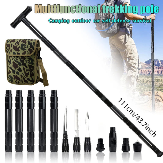 Folding Mountaineering Stick with Camouflage Backpack