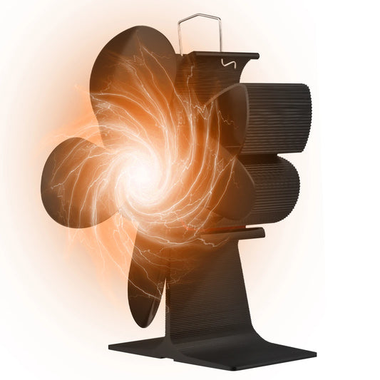 Heat Powered Stove Fan with 4 Blades and Overheating Protection