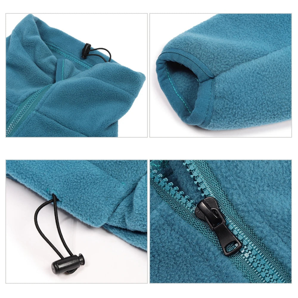 Winter Warm Dog Fleece Coat Adjustable Hoodie