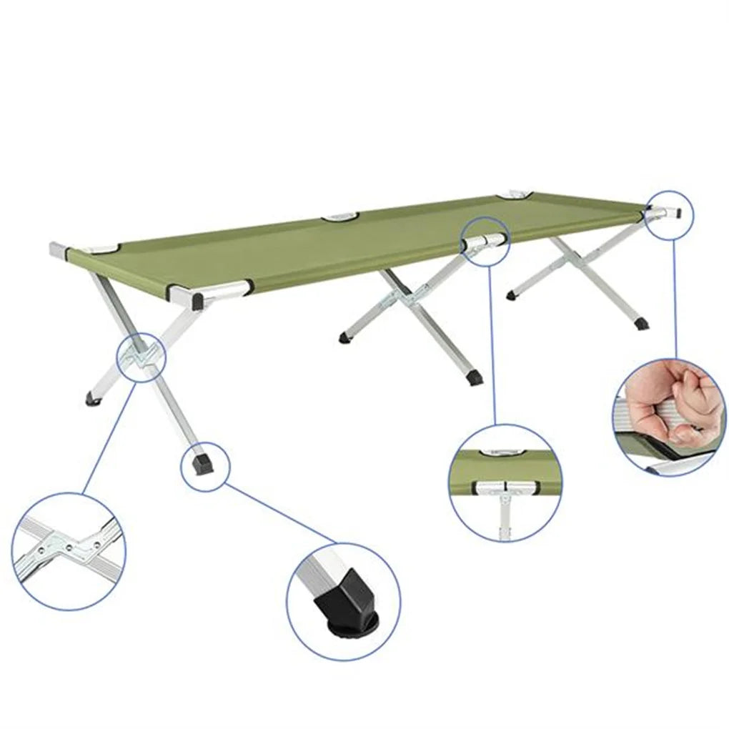 Camping Cot Portable Folding Bed Ultralight Aluminum Alloy with Carrying Bag