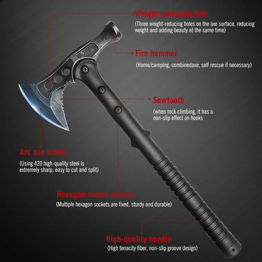 2-in-1 Outdoor Survival Tomahawk Axe and Machete