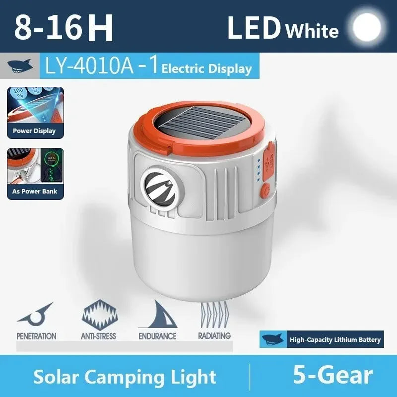 Solar Camping Lantern Power Bank with Remote Control Rechargeable Tent Light