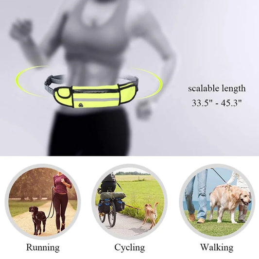 Hands-Free Dog Leash with Adjustable Belt and Reflective Design for Running & Jogging