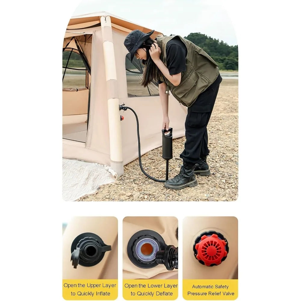 4 Season Inflatable Camping Tent for 2 to 4 People