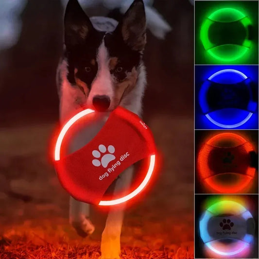 LED Glowing Dog Flying Disc with 3 Light Modes