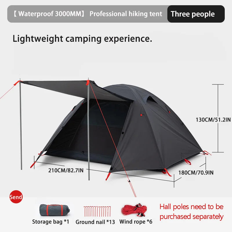 BISINNA Lightweight Waterproof Camping Tent for 2-3 People