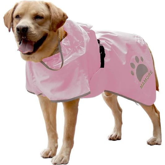 Waterproof Dog Raincoat with Hood and Leash Hole