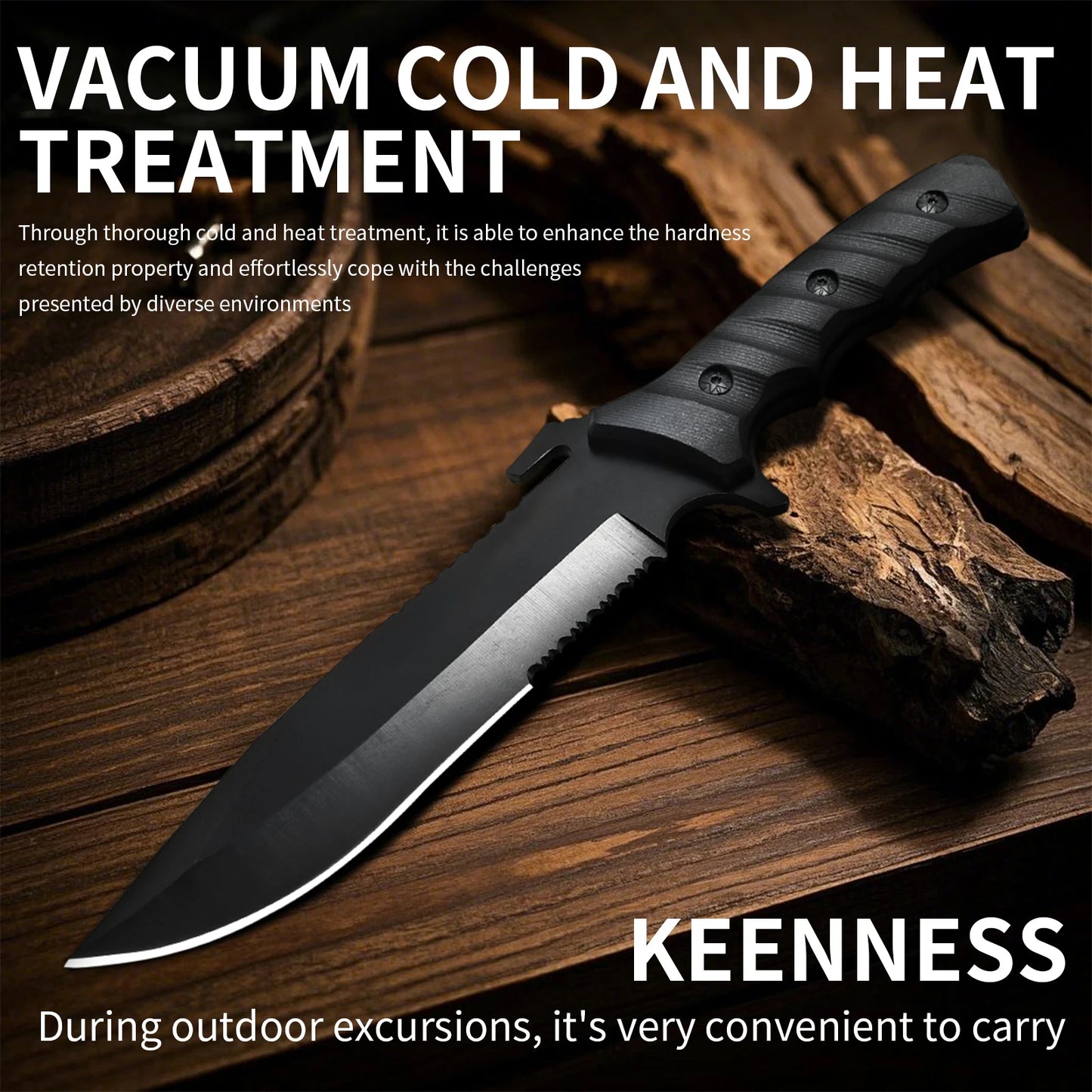 Fixed Blade Survival Knife for Outdoor and EDC Use