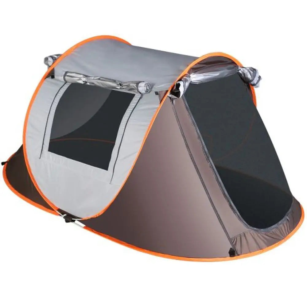 Pop-Up Waterproof Camping Tent with Mosquito Net Windows and Carry Bag