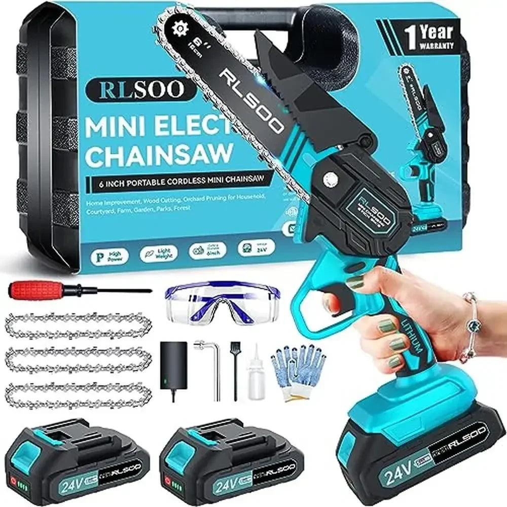 Cordless Mini Chainsaw Kit Lightweight Electric Pruning Saw