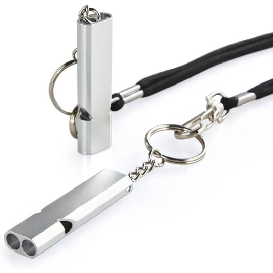 2 or 4 Loud Emergency Whistles with Lanyard and Keychain