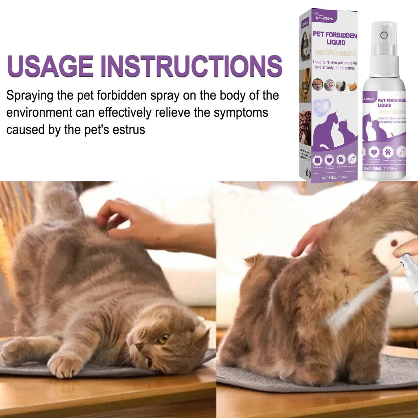 Calming Spray for Dogs and Cats Anti Anxiety Diffuser for Travel and Stress Relief