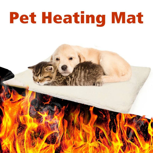 Self-Heating Pet Blanket Plush Warming Cushion 60x45cm