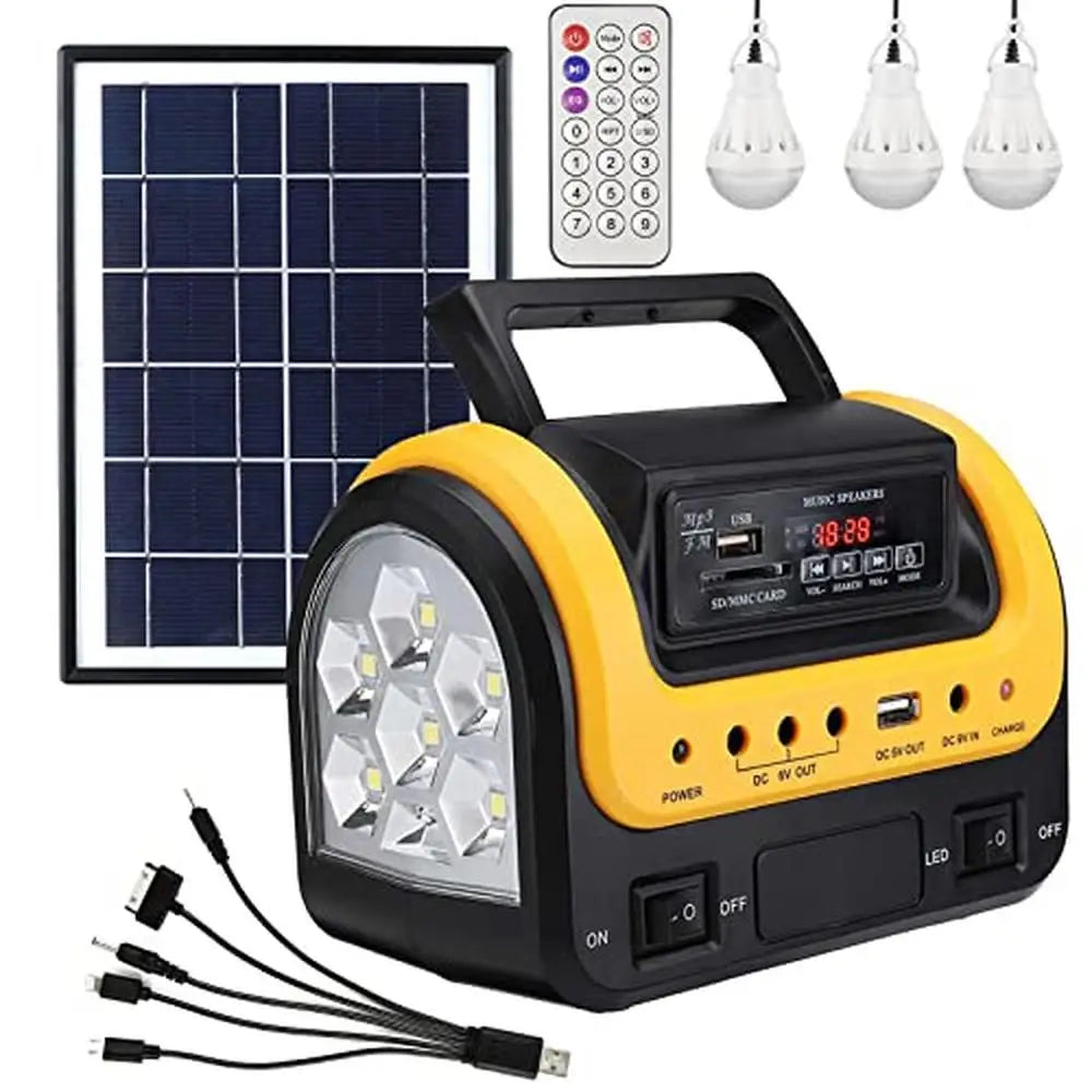 Portable Solar Powered Generator Station with Panels and LED Flashlight