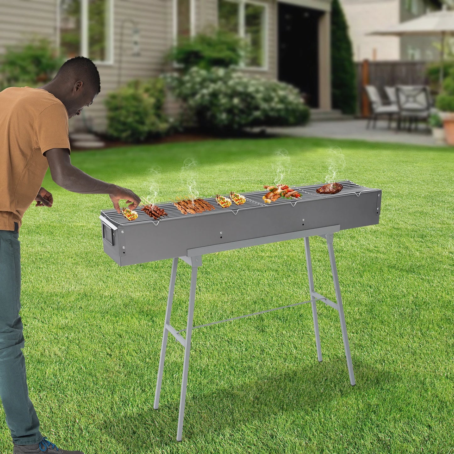 Portable BBQ Grill Folding Camping Barbecue Charcoal Grills