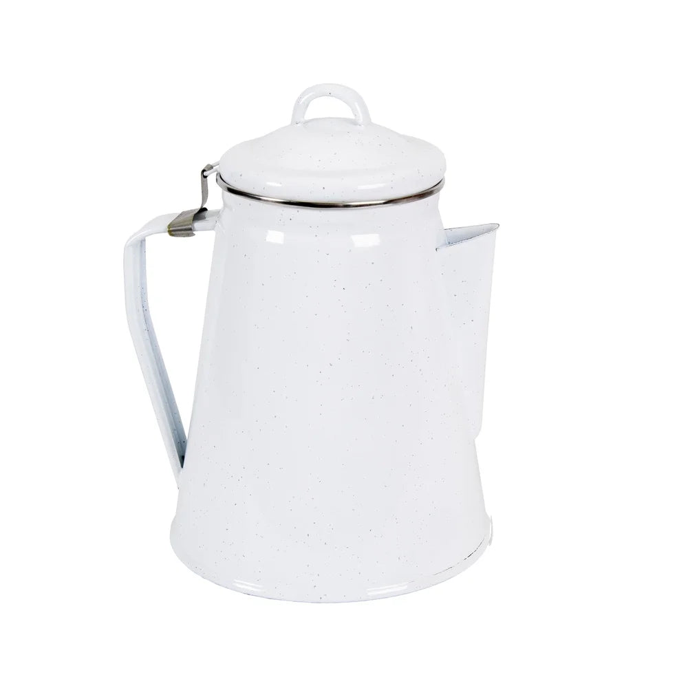 Enamel Percolator Coffee Pot 8 Cup with Basket for Camping