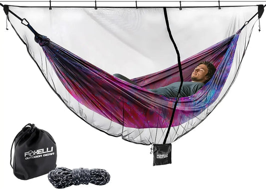 XL Hammock Net 12ft Lightweight Portable Mosquito Netting for Camping Hammocks