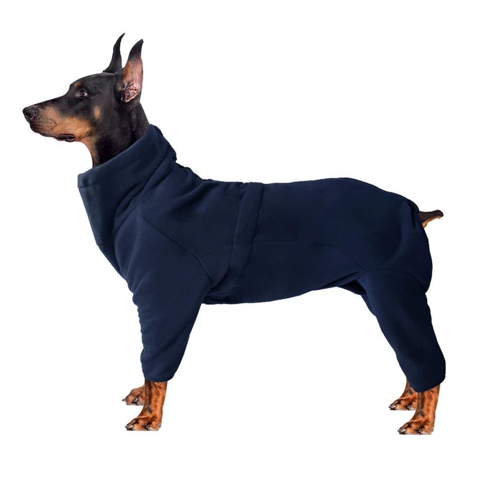 Winter Warm Dog Fleece Coat Adjustable Hoodie