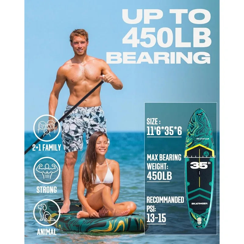 Extra Wide Inflatable Stand Up Paddle Board for Families