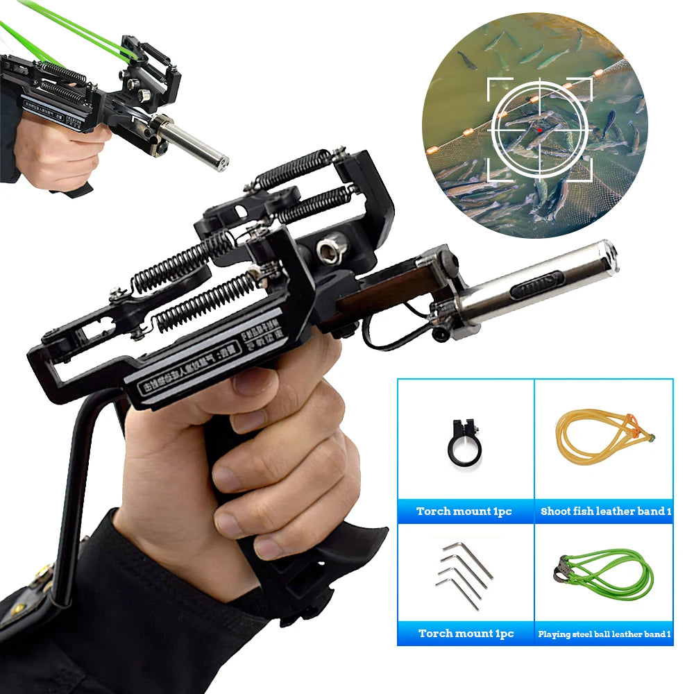 Professional Metal Slingshot with Laser and Arrow Rest for Hunting and Fishing