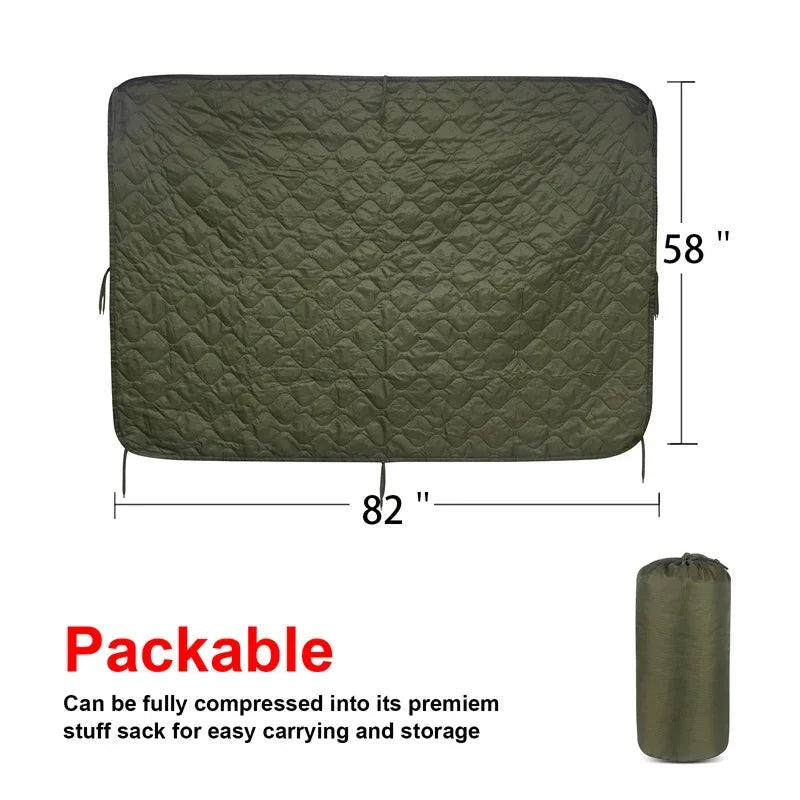 Military Poncho Liner Water-Resistant Quilted Blanket